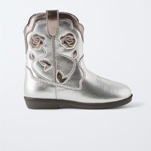 Zara Toddler Metallic Cowboy Boots size euro 21/u us size 5.5